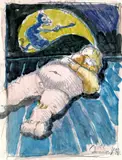 Jörg Immendorff, Ohne Titel, 1997, Tempera über Bleistift auf Papier