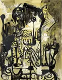 George Condo, B & W Series, 1984, Öl auf Leinwand