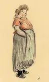 Heinrich Zille, Stehende Frau mit Schürze