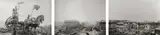 Yevgeny Khaldei, Panorama Pariser Platz, Berlin. 2. Mai 1945, 3 Silbergelatineabzüge, 1994. 3-teilige Photoarbeit