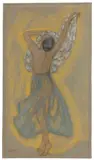 Ludwig von Hofmann, Die Tänzerin Ruth St. Denis, Um 1906, Pastell auf grauem Papier