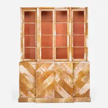 Herringbone Parchment cabinet by attribution Samuel Marx, sold May 2019