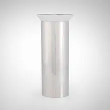 Camicia vase, model 3033A by Enzo Mari, 1961, stainless steel, glass, sold Jul 2024