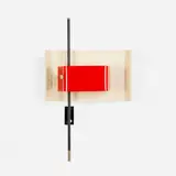 Bruno Gatta, Wall lamp, model 2020, 1955, painted aluminum, acrylic, brass