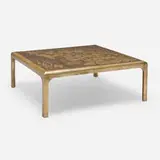Max Kuehne, Coffee table, c. 1940, silver leaf over carved and lacquered wood