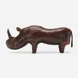 Omersa & Company, Rhinoceros ottoman, c. 1965, hand-stitched leather