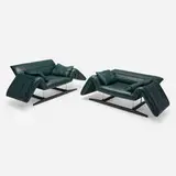 Adjustable chaise lounges model DS-142, pair by Winfried Totzek, c. 1985, leather, lacquered wood, chrome-plated steel, sold Jul 2024