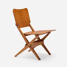 Franco Albini, Folding chair, 1954, mahogany, mahogany plywood, brass