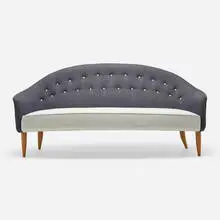 Paradise sofa by Kerstin Hörlin-Holmquist, 1958, wool upholstery, beech, sold Jul 2024