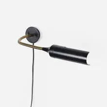 Adjustable wall lamp, model 595/p by Gino Sarfatti, 1961, enameled aluminum, brass-plated steel, sold Jul 2024