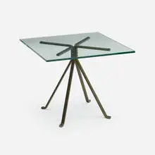 Enzo Mari, Cuginetto coffee table, 1976, patinated steel, glass