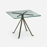 Enzo Mari, Cuginetto coffee table, 1976, patinated steel, glass
