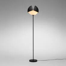 Floor lamp by Stilnovo, c. 1965, lacquered cast iron, lacquered aluminum, acrylic, brass, sold Jul 2024