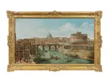 A view of the Tiber with the Castel Sant'Angelo and Saint Peter's, Rome by Italian School, oil on canvas, sold Jul 2016