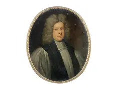 John Riley, Portrait of a gentleman, said to be Very Rev. Alexander Alcock, oil on canvas, oval