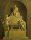 A Monument to Dante, Santa Croce Florence by Italian School, oil on paper laid down on canvas, sold Jul 2016