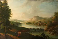 English School, An extensive river landscape, oil on canvas