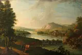 An extensive river landscape by English School, oil on canvas, sold Jul 2016