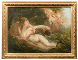 François Boucher, River gods, oil on canvas, unlined