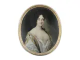 Jacob Ferdinand Voet, Portrait of a lady in a blue embroidered dress; and Portrait of a lady in a white dress, a pair, oil on canvas, ovals