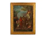 Roman School, Saint John the Baptist preaching, oil on canvas