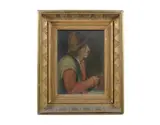 Marten van Cleve, A peasant holding a tankard, oil on panel