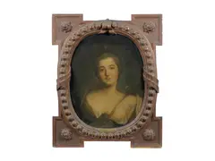 Jean-Marc Nattier, Portrait of one of the de Mailly-Nesle sisters, as Diana, oil on canvas, oval