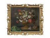 Still life of flowers by Jean-Baptiste Belin de Fontenay, oil on canvas, sold Jul 2016