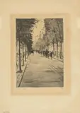 Lesser Ury, Berliner Droschke – rechts – wartend im Tiergarten II