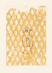 Oiseau by Max Ernst, 1971, Farbaquatinta, koloriert auf Velin, sold May 2021