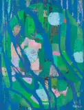 Hans Kuhn, Lichtung, 1961, Öl auf Holz, mit Künstlerleiste