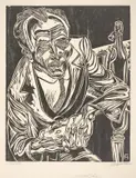 Conrad Felixmüller, Max John (Portrait John), 1920, Holzschnitt auf Papier