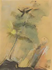 Hannah Höch, Ohne Titel, 1948, Aquarell und Deckweiß auf Papier