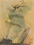 Hannah Höch, Ohne Titel, 1948, Aquarell und Deckweiß auf Papier