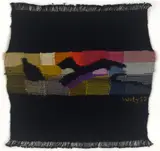 Woty Werner, Nur ein Pudel, 1957, Bildwirkerei aus Seide, Wolle und Baumwolle