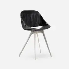 Roger Tallon, Wimpy chair, c. 1960, lacquered plywood, vinyl, aluminum, metal