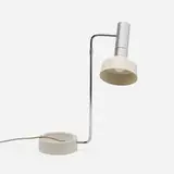 Minilux adjustable table lamp by Rico and Rosmarie Baltensweiler, c. 1965, aluminum, chrome-plated steel, enameled cast iron, plastic, sold Jul 2024