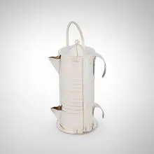 Cleto Munari, Stacking tea service, c. 1975, sterling silver