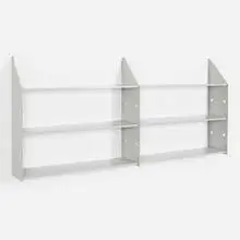 Enzo Mari, Dima modular wall-mounted shelving, c. 1975, enameled steel, plastic