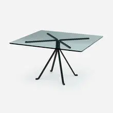 Enzo Mari, Cuginetto coffee table, 1976, enameled steel, glass