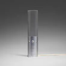 Table lamp by Gaetano Missaglia, c. 1975, acrylic, aluminum, sold Jul 2024