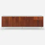 Florence Knoll, Executive Office cabinet, walnut, marble, chrome-plated steel, aluminum
