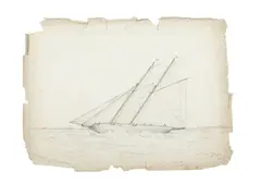 Francis Danby, 'The Dragon Fly./close Halled', pen and brown ink on paper