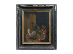 Adriaen van Ostade, Figures in an interior, oil on panel