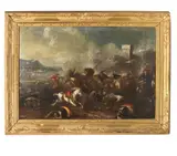 A cavalry skirmish by called il Brescianino Francesco Monti, oil on canvas, sold Jul 2016