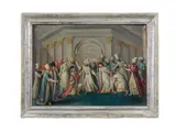 French School, A Turkish play, oil on metal