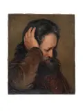 A bearded elderly man by French School, oil on canvas, sold Jul 2016
