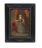 German School, Portrait of a noblewoman, said to be Maria Leszczynska, oil on copper