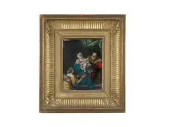 The Holy Family with an Angel by Hans von Aachen, oil on copper, sold Jul 2016