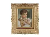 Giovanni Battista Piazzetta, Portrait of a boy with a recorder, oil on paper laid down on board